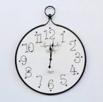 Large Black & White Iron Clock 100X80CM