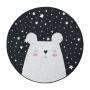 Rug Round Cotton Bear Blk - 120CM