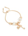Goldair Gold Key & Lock Charm Toggle Bracelet