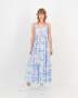 Tie Dye Strappy Tiered Dress - 1XL / Purple / Women