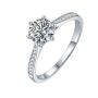 Courtney John 1CT Round Cut Solitaire Moissanite 925 Adjustable Ring.