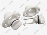 Drain Socket With Captive Plug Oval 54MM X 33MM - White Set Of 2