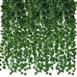 24 Pack 50.41METER Artificial Ivy Greenery Garland Fake Vines Hanging Plants Backdrop For Room Bedroom Wall Decor Green Leaves F