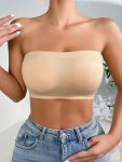 1PC Solid Seamless Anti Slip Strapless Wireless Bandeau Sexy Comfy Push Up Bra Women's Lingerie & Underwear