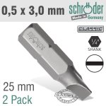 Slotted Bit 0.5 X3 Mm 25 Mm 2 Cd SC20202