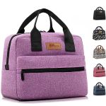 Homespon Insulated Lunch Bag For Women Men Lunch Box Cooler Lunch Tote For Work Picnic Purple