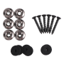 6 Pieces Mushrooms Head Guitar Strap Buttons Strap Locks Chrome   Black