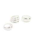 Silver Smooth Organic Chunky Rings 3-PACK - M l