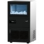 Elegance IC4501 Plumbed Upright Ice Maker - 40KG/24HR Black Stainless Steel