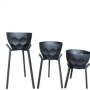 Milside Craft Metal Planters With Stand - Set Of 3 - Black