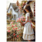Deco Print Girl With Flowers 1