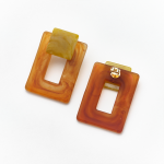 Square Velvet Acrylic Earrings - Toffee