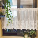 1PC American Pastoral Lace Small Curtain Simple Woven Lace Small Flower Window Valance Kitchen Partition Curtain For Living Room