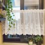 1pc American Pastoral Lace Small Curtain Simple Woven Lace Small Flower Window Valance Kitchen Partition Curtain For Living Room Bedroom Window And Door Decoration