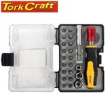 Tork Craft 23PC Screwdriver Insert Bit Set Incl. Bit Holder KT6244