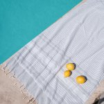 Stripe Backed Fouta Grey And Charcoal
