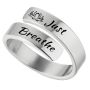 Just Breathe Open Letter Ring - Lotus Engraved Women's Jewelry