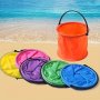 2 Pcs MINI Folding Beach Buckets - Perfect For Sand & Water Play Summer Fun And Outdoor Gardening Beach Picnic Accessories