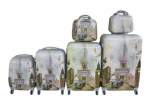 Smte Luxury PC Travel Luggage 6 Piece Paris Eiffel Tower-car With Keychain
