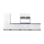 Modern Kitchen Set With Base – White + Dark Oak