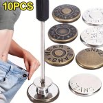 10PCS Metal Jeans Buttons 17MM Replacement No-sewing Screw Button Repair Kit Nailless Removable Jean Buckles Clothing Pants Pins