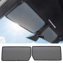 Cybertruck Windshield Sun Shade For 20242026 Tesla Cybertruck Custom Fit Front Window Mesh Sunshade Breathable Black Perforated 