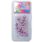 Fashion Hair Plastic Metallic And Clear Beads - Pink