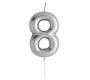 Casey 10CM Silver Numerical Birthday Candle NR.8 Retail