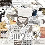 50PCS Poetry And Music Cartoon Stickers Creative Diy Vinyl Decals For Scrapbooking Laptop Luggage Decoration Waterproof Self-adh