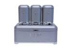 Smte Zamudi Bread Bin With Tea Coffee And Sugar Canister Grey Silver With Keychain