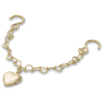 Goldair Gold Rivet Chain With Heart Jibbitz - Multi Osfa