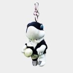 Plush Sharks Mascot With Keyring Blk wht 10CM