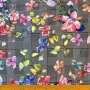 Scuba Printed Fabric Floral-Black-Striped-8 150cm