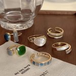 6PC Vintage Style Elegant Alloy Open Ring Set Elegant Stack Ring Jewelry Set Stylish Accessory Gift