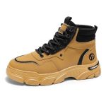 Fashionable Thick-soled Mid-sized Workwear Men's Boots Korean Version Thickened Lightweight Trendy Versatile Wear-resistant And