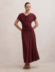Tahnee Ruched Waist Midi Dress - 20 Plum Fig