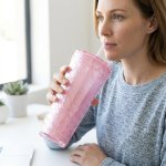 Diamond Pattern Glitter Double-wall Tumbler With Straw