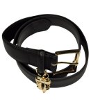 Bow Charm Square Buckle Belt - Black 95