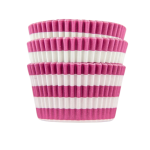 Pink Stripe Cupcake Casing Pvc Pack Of 80