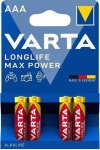 Varta Longlife Alkaline Aaa Power 4 Pack Battery