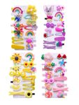 56PCS Toddler Hair Accessories Set: Colorful Rainbow Barrettes Pins Candy Fruits Butterflies For Kids' Stylish Hairstyles
