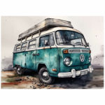 Tear Resistant Deco Turq Camper