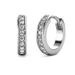 DESTINY Lyanna Hoop Earrings With Swarovski Crystals - White
