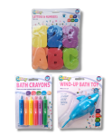 Cooey Baby Bath Set - Letters & Numbers Bath Crayons Wind-up Shark