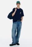 Loose Fit Printed T-Shirt - Dark Blue Total