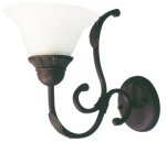 Metal Wall Bracket With Alabaster Glass