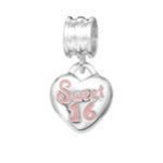 A215-C11178 - 925 Sterling Silver Sweet 16 Charm European Charm Bead