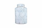 Blue & White Decorative Ginger Jar With Lid