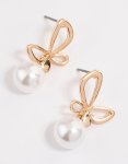 Goldair Gold Butterfly Pearl Drop Earrings