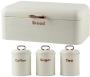 Totally 4 Piece Retro Breadbin And Canister Tin
